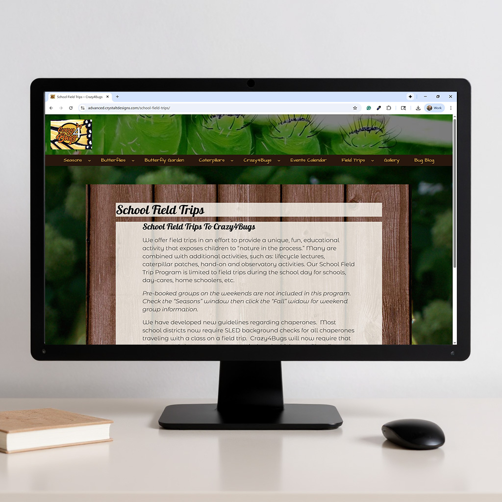 Crazy4Bugs educational kids website screenshot